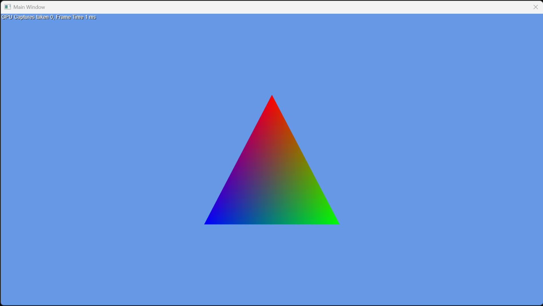 Triangle on cornflower blue background